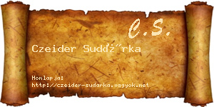 Czeider Sudárka névjegykártya
